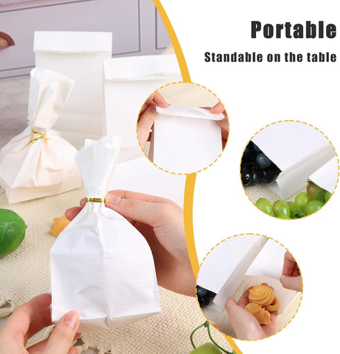 VGOODALL 50PCS Paper Bags for Lunch, Small White Paper Bags Snack Bags Lunch Bags for DIY Crafts Baby Shower Wedding Party Favors...