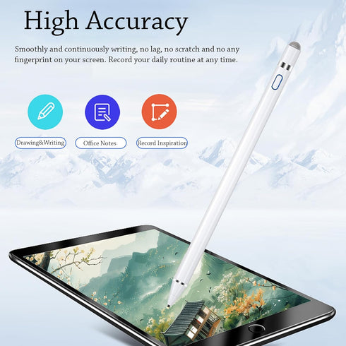 Active Stylus Pens for Touch Screens, Rechargeable Universal iPad Pencil, Pen for iPad/iOS/Android/iPad Air/Pro/Mini/iPhone/Samsung/Lenovo and Mor...
