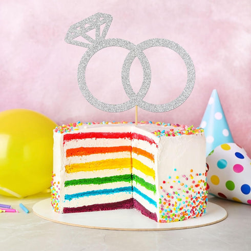 Diamond Ring Cake Topper - Engagement - Wedding - Bridal Shower - Valentine Party Decoration...
