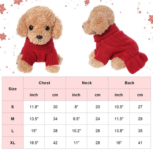 Small Dog Sweater Pet Christmas Sweater Dress for Dogs Cat Pet for Winter Christmas Holiday Breathable Ruffle Hem Design (Red, Large)...