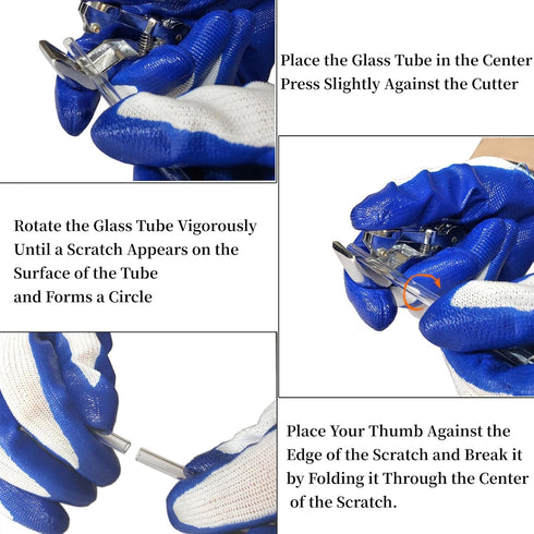 Glass Tubing Cutter, Glass Tube Pipe Cutter with Cutter Wheels Hand Cutting Tool for Small Glass Tube Circular Blade Glass Plastic Test Tube Cutte...