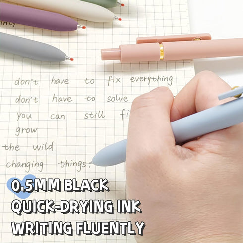 12 Pcs Gel Pens 0.5mm Quick Dry Black Ink Pens Fine Point Smooth Writing Pens, Cute Office and School Supplies Gifts for Women Teacher Students (1...