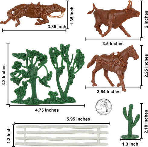 BMC CTS Rustic Western Ranch - 15pc Plastic Figure Playset Diorama Accessories...