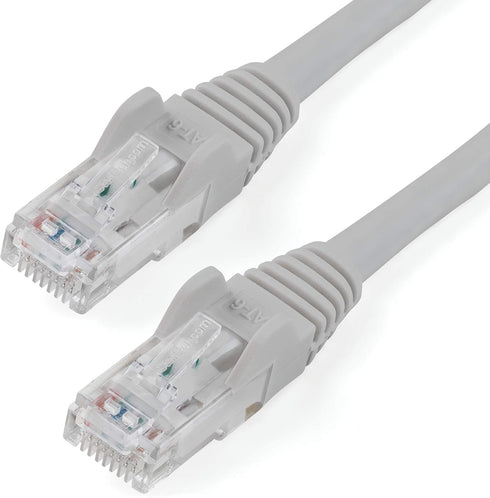 StarTech.com 4ft CAT6 Ethernet Cable - Gray CAT 6 Gigabit Ethernet Wire -650MHz 100W PoE RJ45 UTP Network/Patch Cord Snagless w/Strain Relief Fluk...