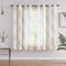 FMFUNCTEX Linen Semi Sheer Curtains for Bedroom, Yellow White Curtains 45 Inches Long for Living Room, Grey Tree Branch Print Curtain Light Filter...