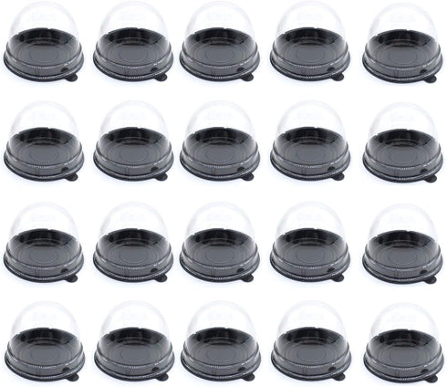 RAUVOLFIA 100 Pack 2 Inch Mini Cake Containers Clear Plastic Cupcake Box with Dome Lids for Chocolate Covered Cookies, Muffin, Mooncake and Other ...