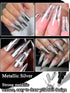 Metallic Chrome Nail Art Pens Mirror Powder Effect Gold Silver Nail Polish Pen for Beginners Nail Art 3D Metal Nail Painting Graffiti Pen at Home ...