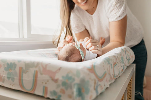 Premium Knit Changing Pad Cover by Copper Pearl: Soft, Stylish, and Universal Fit for All Standard Diaper Changing Pads, Trendy Design Changing Pa...