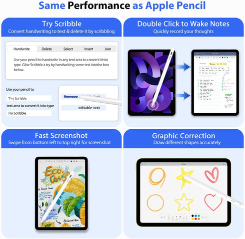 TiMOVO Stylus Pen for iPad, Apple Pencil with Palm Rejection Tilt Precision for 2018-2024 iPad Pro 13/11/12.9",iPad 10/9/8/7/6th Generation,iPad A...