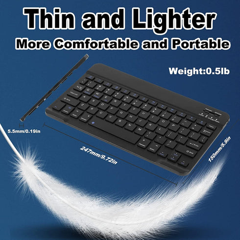 Ultra-Slim Bluetooth Keyboard and Mouse Combo, Rechargeable Portable Compact Wireless Mouse Keyboard Set for PC Computer Tablet Laptop iPad Smartp...