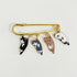Lovely Cat Charms Gold-Tone Safety Pins - Calico, Ginger, Siamese Cat Dangle Accessory Brooch Pin for Cat Lover Gift...