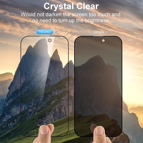 Privacy Screen Protector for iPhone 15 Pro Max Tempered Glass Film, Full Coverage Edge to Edge, Anti Spy Private, 9H Hardness, 2 Pack, 6.7 Inch...