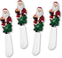 Supreme Housewares Santa Claus Cheese Spreaders, Hand-Painted Resin Handles with Stainless Steel Blades for Spreading Cream Cheese, Butter, Jam, o...