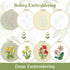 LOMOHOO 4 Sets Ribbon Flower Embroidery Kit for Beginners, Needlepoint Stamped Cross Stitch Starter Kits, Stitch Learning DIY Kit with Flower Patt...