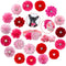 20pcs Pink Rose Red Pet Dog Collar Attachment Flower Bows, Slide Small Dog Collar Bowties, Removable Dog Bowties for Holiday Festival Valentine's ...