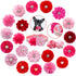 20pcs Pink Rose Red Pet Dog Collar Attachment Flower Bows, Slide Small Dog Collar Bowties, Removable Dog Bowties for Holiday Festival Valentine's ...