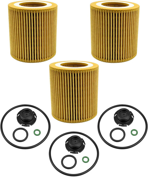 Oil Filter Element Fit for BMW 228i 320i 328i 428i 528i X1 X4 Z6 F20 F21 F30 F31 Some Models, Replace HU816Z 11427953125 11427640862, with O-ring ...