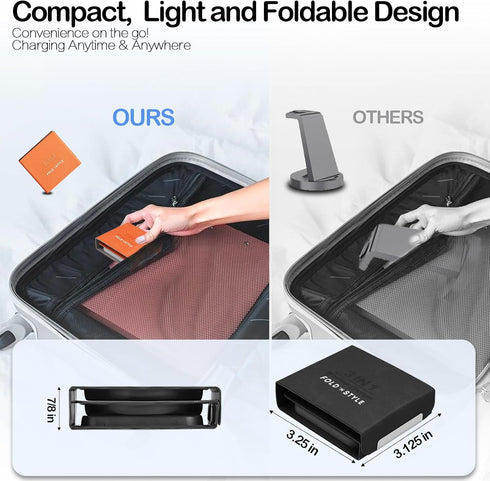 3-in-1 Foldable Magnetic Wireless Charger Keychain, 15W Travel Fast Charger Phone 15/14/13/12 Pro/Max/Plus, Watch, AirPods, Galaxy/Note, Charge 2 ...