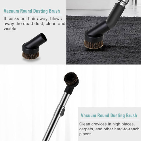 RDEXP Round Dust Brush 25mm Horse Hair 1.25" Vacuum Attachment Replacement,Perfect for Vacuuming Sofas and Baseboards,Use a Rubber Will Help It Fi...