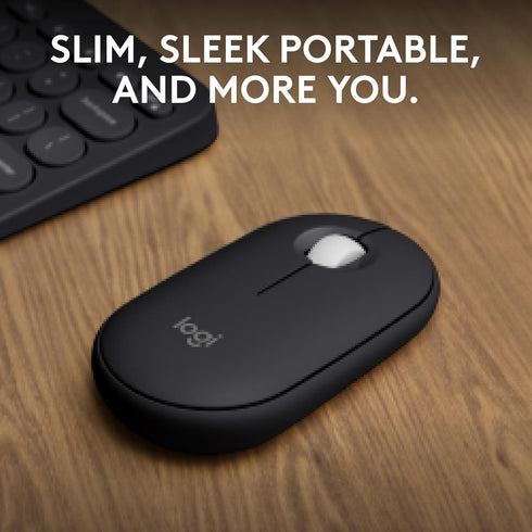 Logitech Pebble Mouse 2 M350s Slim Bluetooth Wireless Mouse, Portable, Lightweight, Customizable Button, Quiet Clicks, Easy-Switch for Windows, ma...