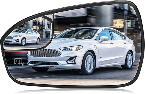 Left Driver Side Mirror Glass Replacement for 2013 2014 2015 2016 2017 2018 2019 2020 Ford Fusion Heated Mirror Replace DS7Z17K707F...