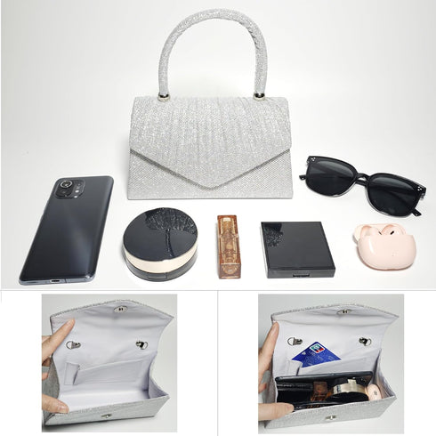 Women's Evening Handbags, Elegant Pleated Clutch Purse for Formal Prom Tea Party Wedding guest Cocktail Night Date...