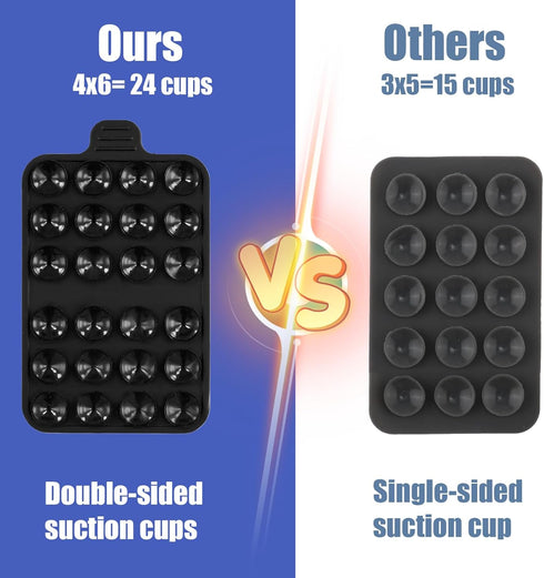 Double-Sided Suction Cup Phone Mount, Silicone Suction Phone Case Adhesive Sticky Phone Grip Hands-Free Phone Grip Silicone Phone Holder for iPhon...