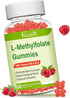 Sugar Free L-Methylfolate 15mg Gummies with Methyl B12, Folate Supplement for Mood, Brain Health, Immune Support - Raspberry Flavor, 60 Count...