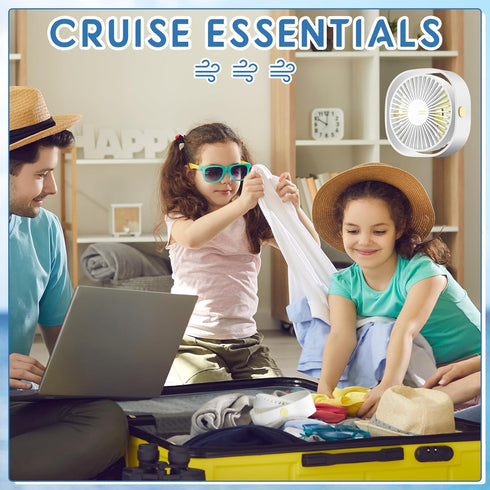 Cruise Ship Approved Travel Fan USB Fan Portable Travel Fan Cruise Ship Essentials Small Desk Fan for Cruise Travel Office Bedroom Home Sleeping D...