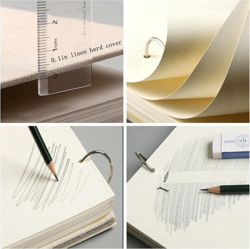 jooact Spiral Bound Hardcover Sketchbook 160GSM Thick Paper 120 Pages(60 Sheets) Sketchpad Artistic Drawing Painting Writing Paper for Kids Adults...