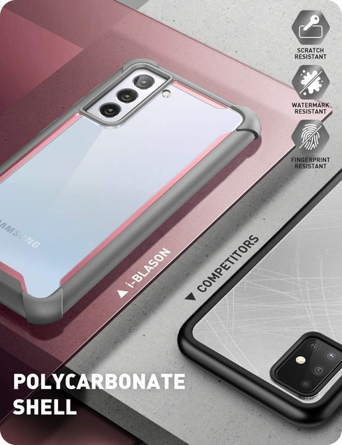 i-Blason Ares Series Case Designed for Galaxy S21 Plus 5G (2021 Release), Rugged Clear Bumper Case Without Built-in Screen Protector (Pink)...