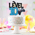 Level 10 Game Birthday Cake Topper - Video Game Boy's 10th Birthday Level Up Party Blue Cake Supplies - Game On Winner Gaming Party Decoration...