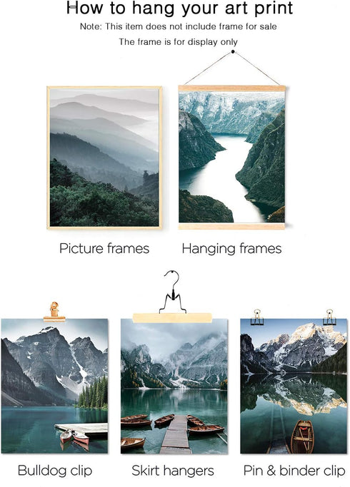 HoozGee Scandinavia Travel Wall Art Prints Mountain Pictures Wall Decor Natural Landscape Photography Poster Canvas Print Wall Art Pictures Living...