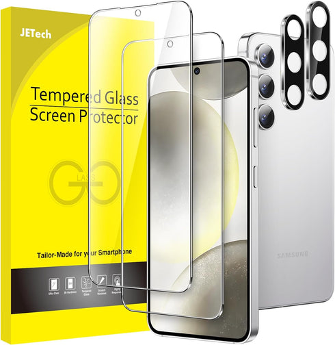 JETech Screen Protector for Samsung Galaxy S24 6.2-Inch with Camera Lens Protector, Tempered Glass Film, Fingerprint ID Compatible, HD Clear, 2-Pa...