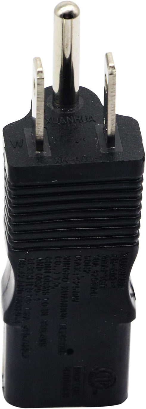 zdyCGTime 3 Prong USA C13 to NEMA 5-15P Plug Power Adapter for Standard Computer Power Adapter 10A/125V (XH-A03-1) (NEMA 5-15P to IEC 60320-C13)(2...