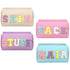 4 Pcs Large Chenille Letter Patch Makeup Bag Skin Stuff Hair Face Bag Preppy Patch Makeup Cosmetic Bag Toiletry Zipper for Women Teen Girl(Letters...