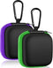 MOLOVA 2Pack Square Earbud Case Portable EVA Carrying Case Storage Bag Cell Phone Accessories Organizer with Carabiner for Earphone, Earbud, Earpi...