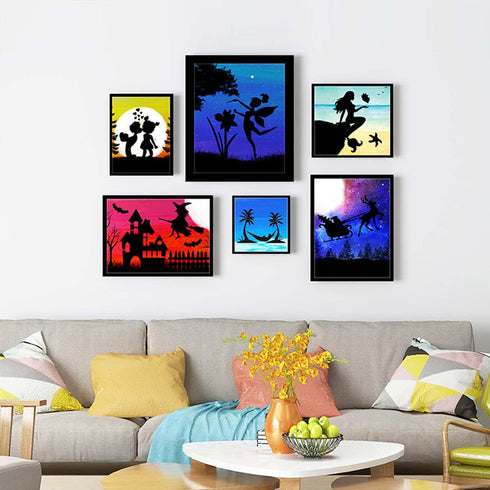 Fantasy Stencils for Painting On Wood Reusable Dream Templates DIY Crafts Scrabooking 16 Pcs Silhouette Art Supplies...