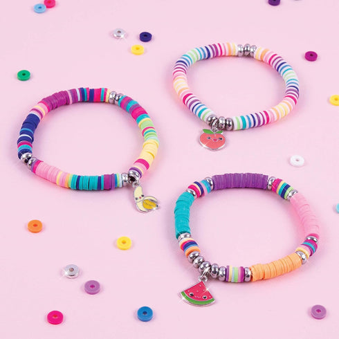 Make It Real - Heishi Beads with Storage Case - Jewelry & Charm Bracelet Making Kit with Storage Case - Friendship Bracelet Set with Beads, Charms...