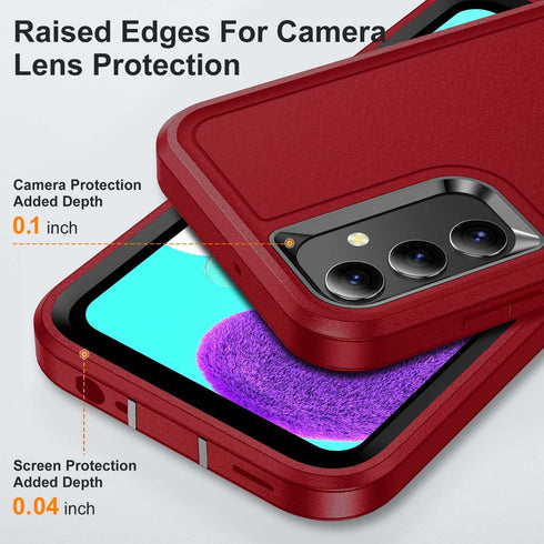 for Galaxy A15 5G Case with Kickstand Case 3-Layer Military Grade Protective Case Cover Silicone Shockproof for Samsung Galaxy A15 5G Phone Case (...