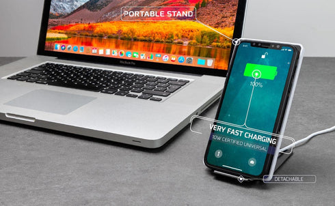 D2 Wireless Charger, 313 Wireless Charger (Stand), Qi-Certified for iPhone 12, 12 Pro Max, SE, 11, 11 Pro, 11 Pro Max, XR, XS Max, 10W Fast-Chargi...
