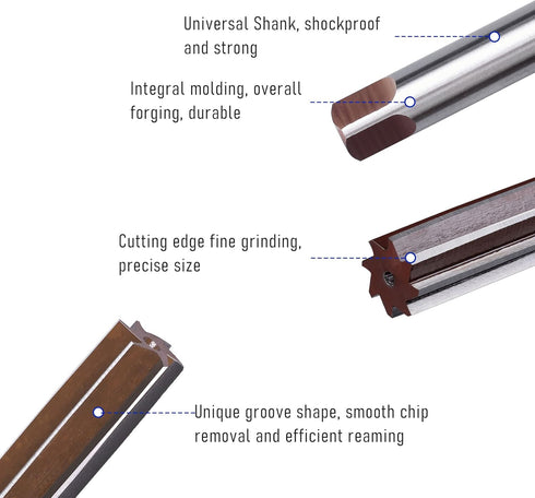 Hand Reamer Metric 7.5mm Alloy Tool Steel 9Crsi H8 6 Straight Flutes Hand Milling Cutter Tool...