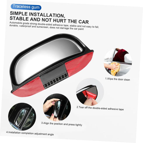 1 Set 2pcs Blind Spot Mirror Blind Side Mirror Blind Spot Car Mirror Rear View Mirror Adjustable Blind Mirror Car Rear Mirror Car Side Mirror Acce...