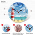 TAHEAT Lighthouse Seagull Ocean Wall Clock, Wooden Battery Operated Clocks, Silent Non Ticking Easy to Read Wall Clock for Kitchen/Bedroom/Living ...