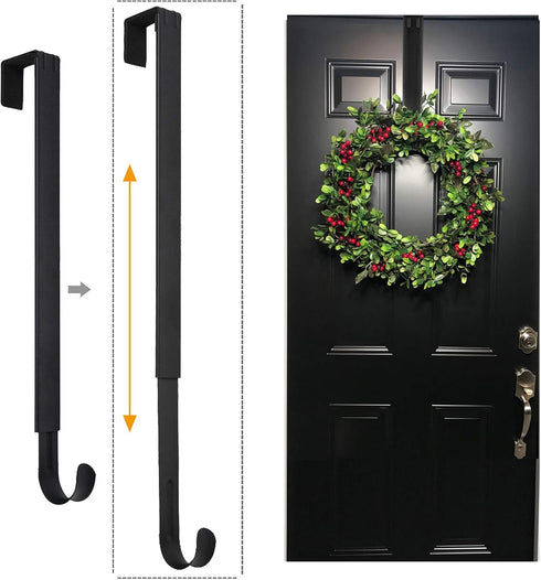 Wreath Hanger, Adjustable Over The Door Wreath Hanger from 14.9 to 25 Inches & Wreath Holder & Wreath Door Hanger for Front Door Decor 20 lbs Larg...