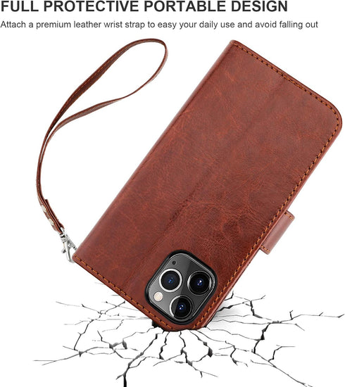 Bocasal for iPhone 11 Pro Max Wallet Case with Card Holder PU Leather Magnetic Detachable Kickstand Shockproof Wrist Strap Removable Flip Cover fo...