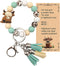 Silicone Beaded Keychain Wristlet Bracelet,Key Wrist Jesus Cross Keychains for Women Girls...