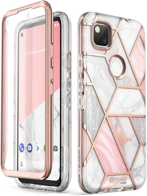 i-Blason Cosmo Series for Google Pixel 4a Case 5.8 inch (2020), Slim Full-Body Stylish Protective Case with Built-in Screen Protector (Marble)...