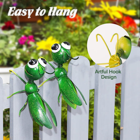 Lewondr Insect Metal Wall Art, 3D Locust Metal Wall Sculpture, Hanging Outdoor Wall Decor Fence Decoration for Garden, Yard, Patio, Indoor Home, S...
