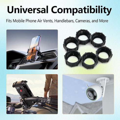 6 Pack Car Phone Mount Replacement Parts Tightening Nut for Replacement Car Mount Screw-On Ball-Joint Fixed Adapter Head Bracket Holder Ring for C...